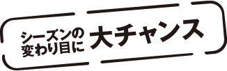 シーズンの変わり目に大チャンス
